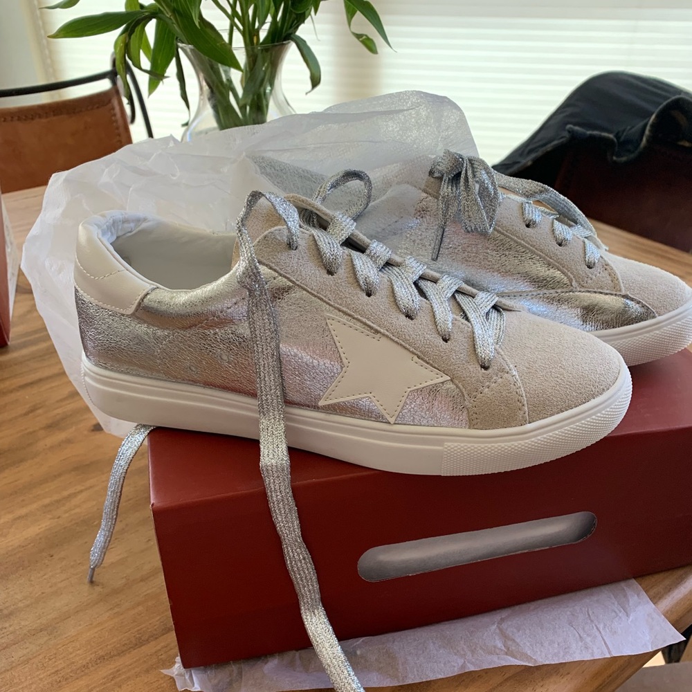 VICI all star faux suede metallic sneakers